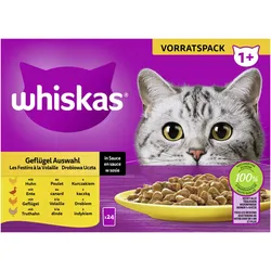 Whiskas Whiskas Multipack 1+ Geflügel Auswahl in Sauce 2x2.04 kg