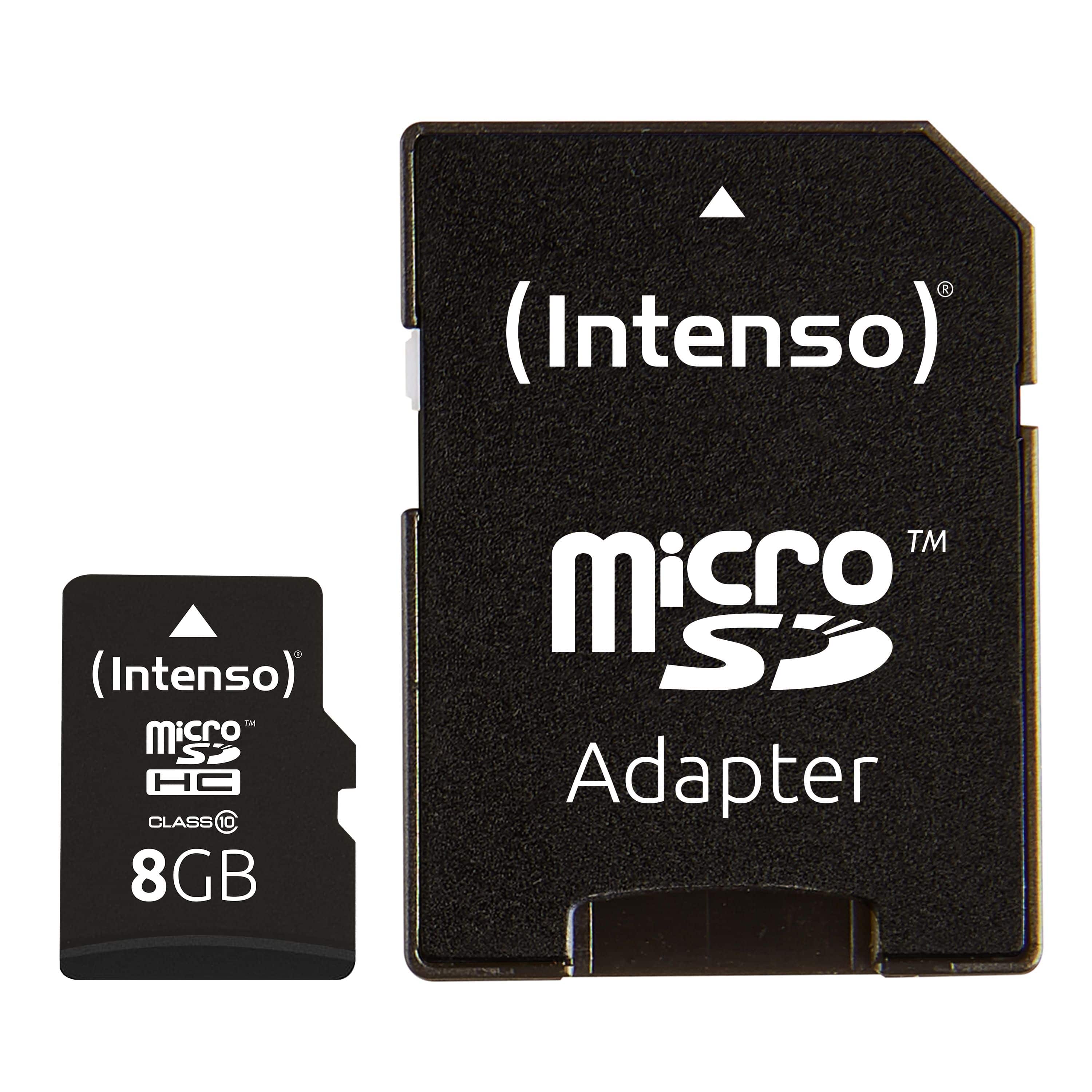 Intenso 3413460 MicroSDHC Speicherkarte 8 GB Klasse 10