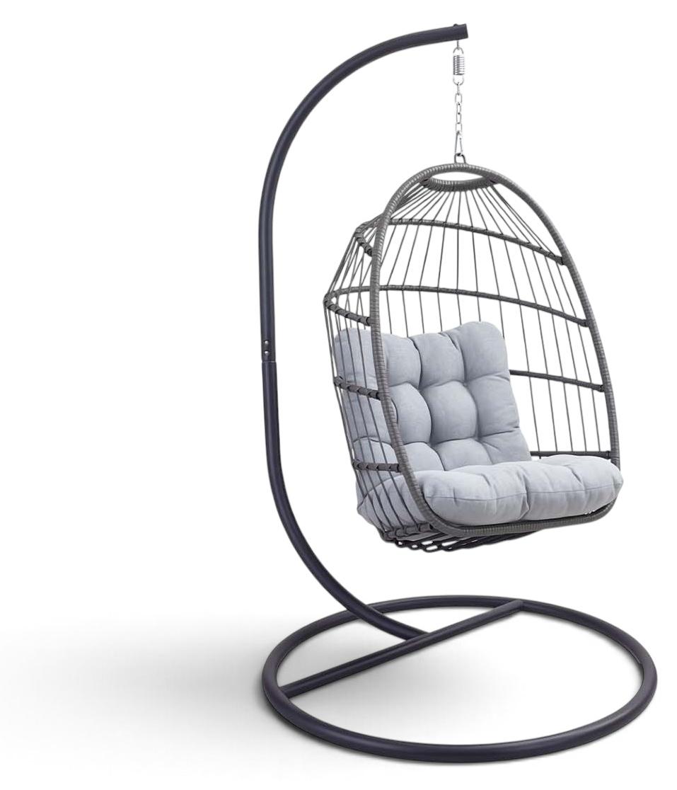 Hängesessel Malta | Grey & Black | Rope & Aluminium | 2er Set