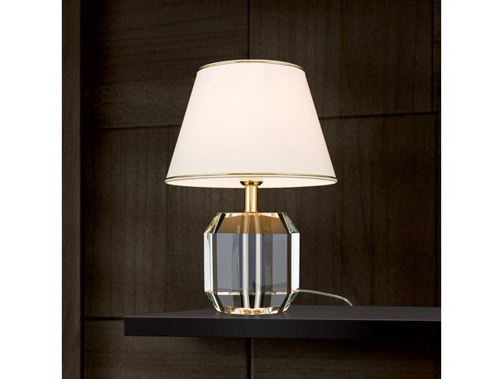 Briamond Tischlampe Alexis gold/transparent Stahl/Kristall H 46 cm