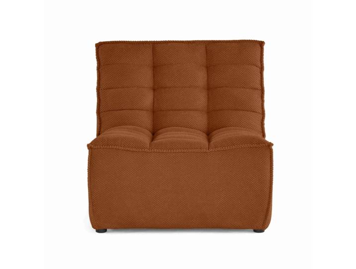 Fauteuil en velours texturé terracotta