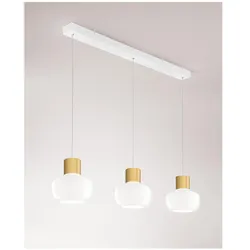 Fabas Luce, Pendelleuchte, Kino LED Pendelleuchte 36W dimmbar warmweiss Weiss 3767-48-102 (3900 lm)