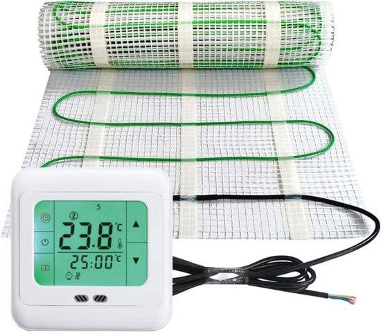 Elektrische Vloerverwarming 200W per m² met Digitale Thermostaat voor Diverse Oppervlakken en Maten