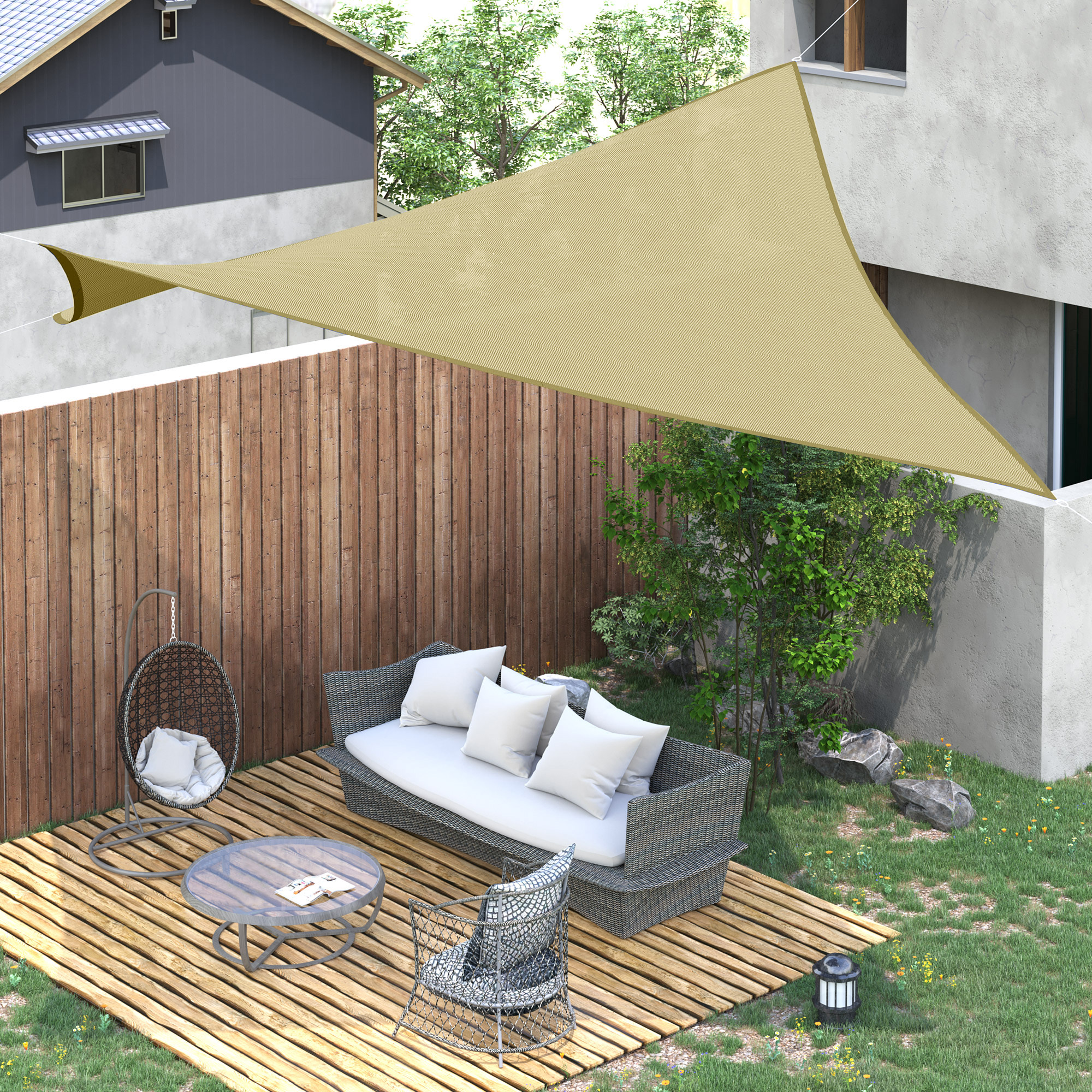 Outsunny Vela Ombreggiante Impermeabile Anti-Raggi UV in HDPE Traspirante, Tenda Parasole Pieghevole,Vela per Giardino Quadrata 360x360cm  Aosom Italy