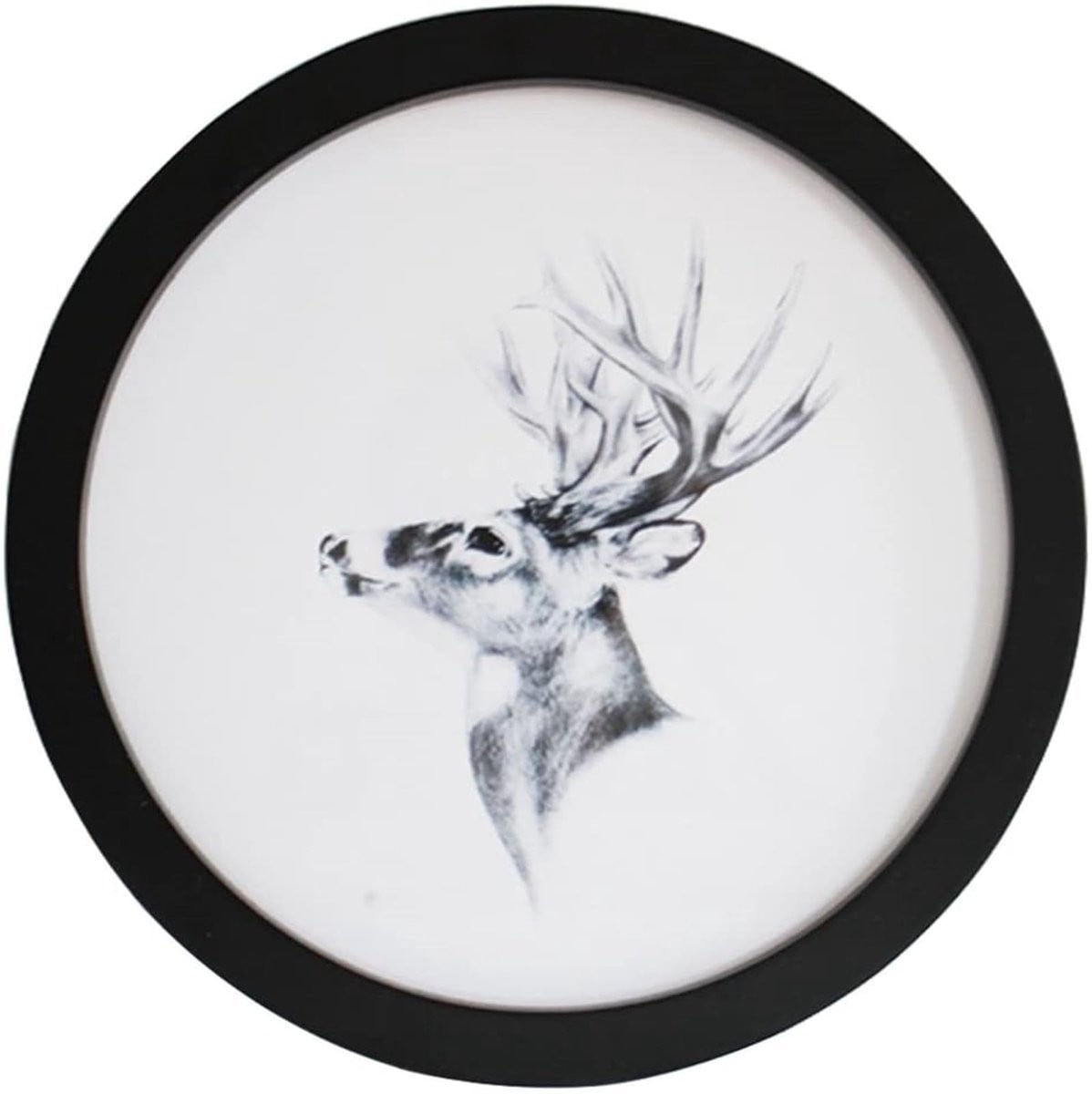 Dailygoods Ronde Houten Fotolijst - Wanddecoratie voor Woonkamer - Diameter: 18 cm
