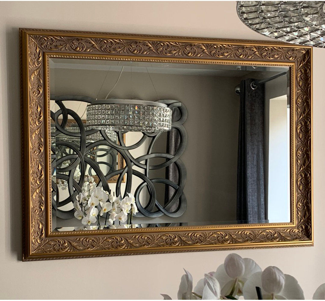 ClassicLiving Rectangle Leaning and Wall Mirror Gold 107cm x 76cm