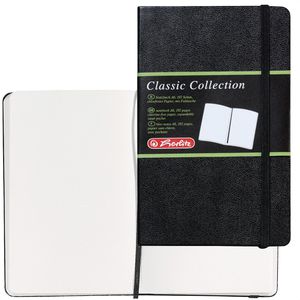 Herlitz Notizbuch my.book classic, Kunstleder Hardcover, schwarz, 96 Blatt / 192 Seiten, 80 g/m², blanko, A6