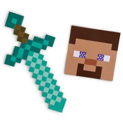Minecraft Kinder-Set Diamantschwert & Maske „Steve“