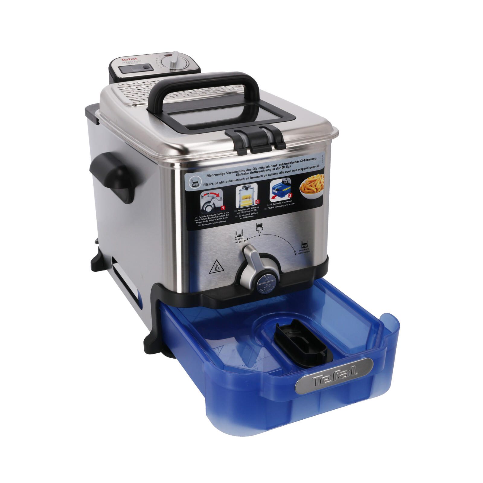 Tefal® Oleoclean Pro FR8040 Fritteuse silber/schwarz/blau