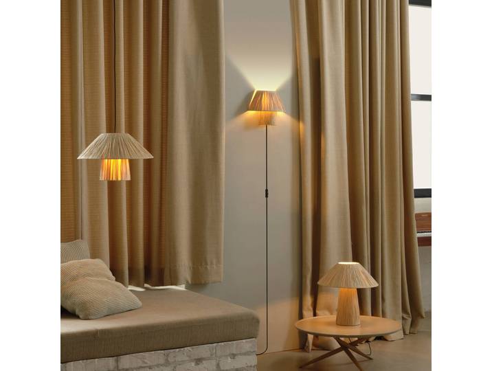 OSRAM Wandleuchte Decor Bamboo Paper Hut, braun / rost, für Wohn- / Esszimmer, Bambus, Landhaus / Rustikal