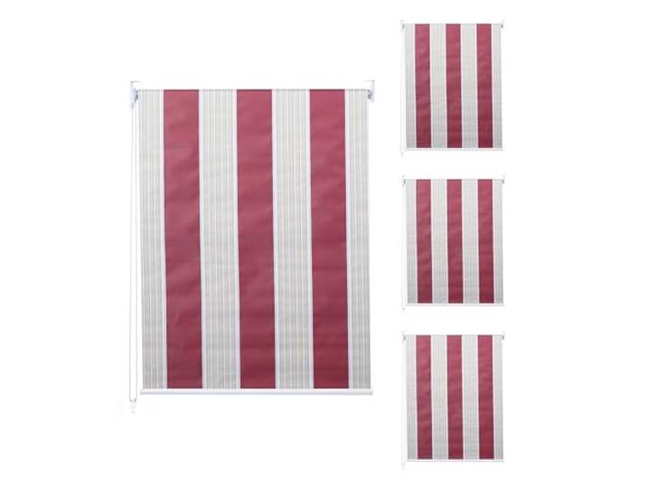 Mendler 4er-Set Rollo HWC-D52 120x230cm Sonnenschutz - rot/weiß/beige Fensterrollo, Seitenzugrollo, Jalousie, Blickdicht