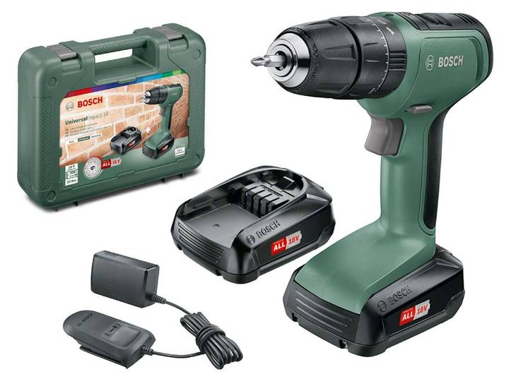 Perceuse-visseuse à percussion sans fil Bosch - 2 batteries incluses