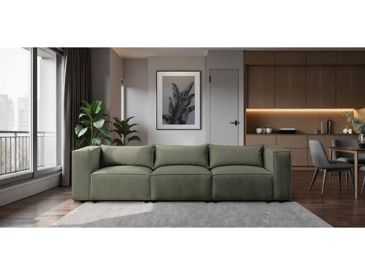 Fun Möbel 3-Sitzer Designersofa FUN MIKEL in Stoff Lincoln, Rundumbezug