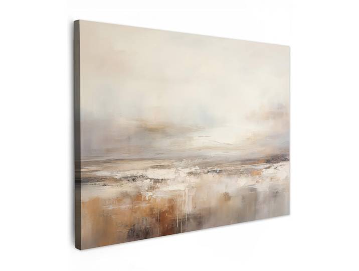 MuchoWow Leinwandbild - Kunst - Industriell - Grau - Braun - Abstrakt - 80x60 - Malerei, Sandfarben, Textil, Kiefer, Rechteckig, 80x60 cm, gerahmt, Bilder & Rahmen, Bilder, Wandbilder