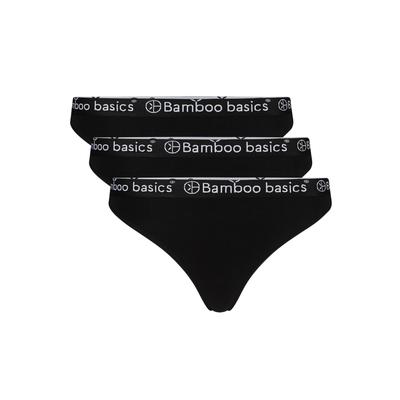 String BAMBOO BASICS "String EMMA 3er Pack", Damen, Gr. S, schwarz, Obermaterial: 68% Viskose CV. 28% Baumwolle CO. 4% Elasthan EL., Unterhosen String