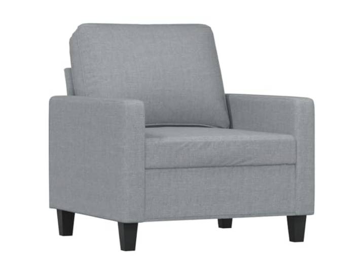 KTHLBRH Sofa-Set, 4-teilig, hellgrau aus Stoff Atmungsaktives Polyester, Metallrahmen, Fußstütze inklusive, 6 Kissen