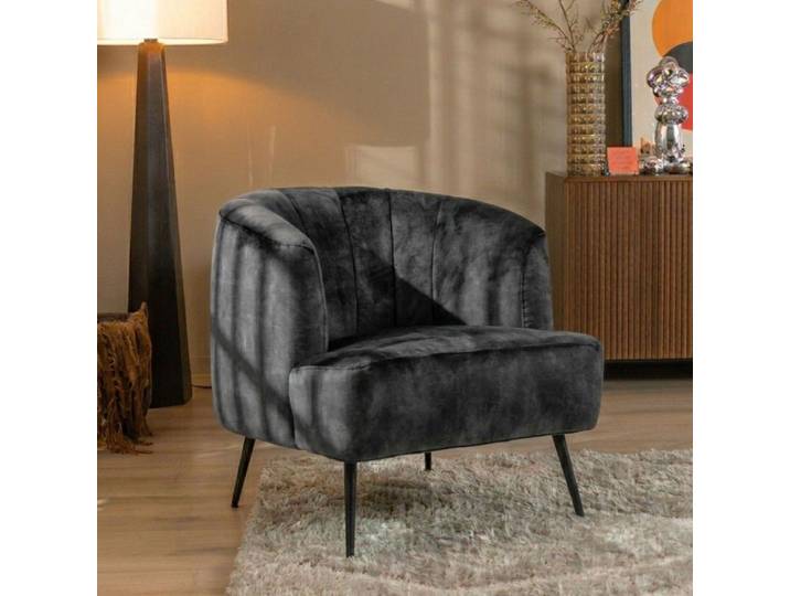Bronx71 Samt Sessel Billy modern anthrazit