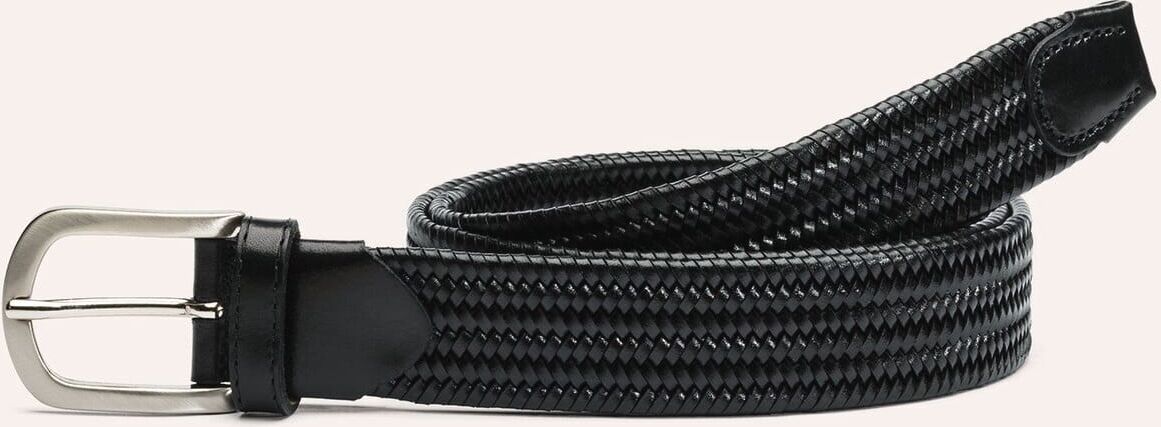 Walbusch Flechtleder-Dehngürtel, , Farbe Schwarz, 110 cm, dehnbar Rindleder Damen