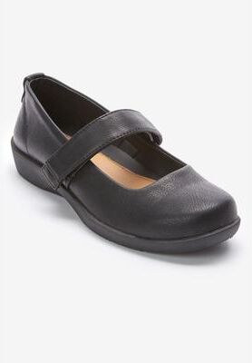 Women's The Carla Mary Jane Flat by Comfortview in Black (Size 11 M)