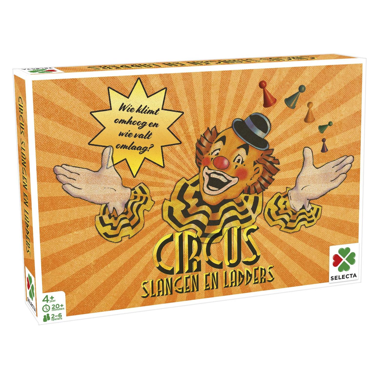 Selecta Spielzeug Brettspiel Spiele aus der Vergangenheit - Zirkus/Schlangen und Leitern (2 - 6 Spieler) (56416)