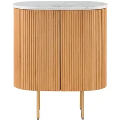 Kommode Mango 65x38x76 natur lackiert / Marmor weiß BARCELONA #515