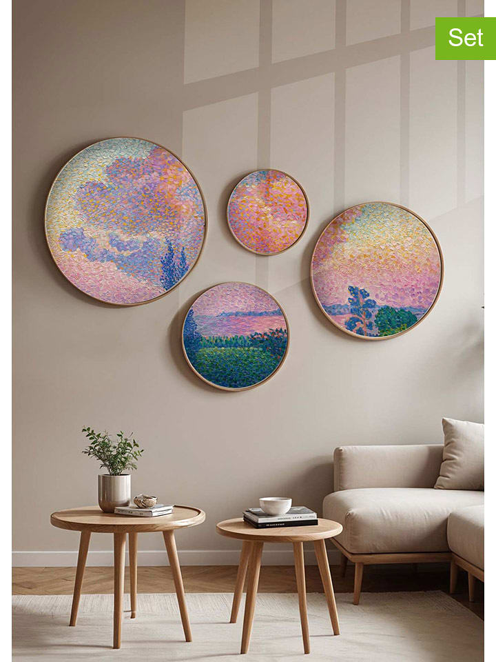 ABERTO DESIGN 4er-Set: Gerahmte Holzkunstdrucke - onesize