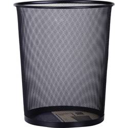 DELI E9189 D951490 Mülleimer 18 l Metall (Ø x H) 29.5 cm x 34 cm Schwarz 1 St.