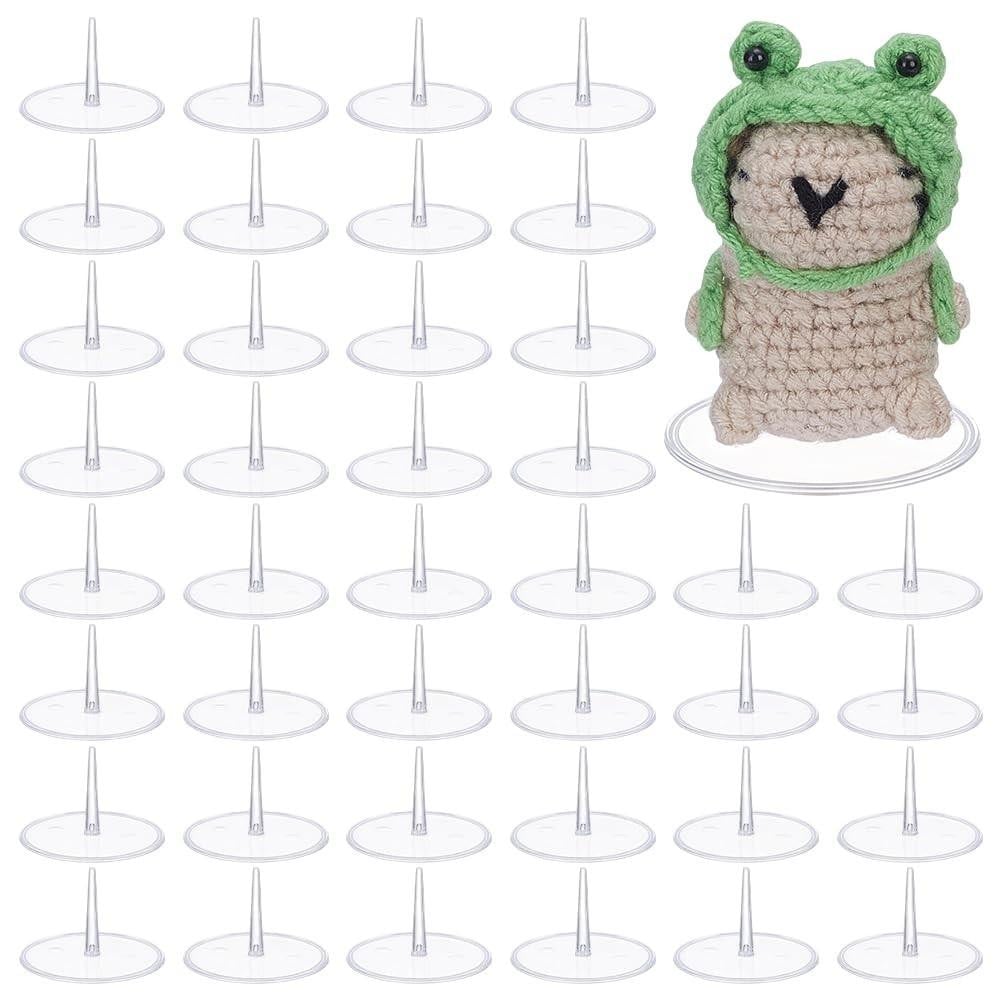 Solidchoice 100 stuks gehaakte popstand - Displayhouder voor poppen en figuurtjes