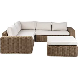 LOUNGE-SET 6-Sitzer PE Rattan Braun Palermo