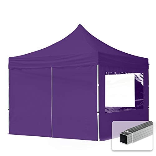 TOOLPORT Vouwpaviljoen Partytent met 4 zijpanelen, 3x3m, Lila, 32mm ALU