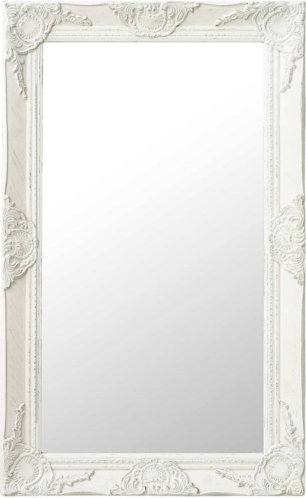 vidaXL Miroir mural style baroque 50x80 cm Blanc