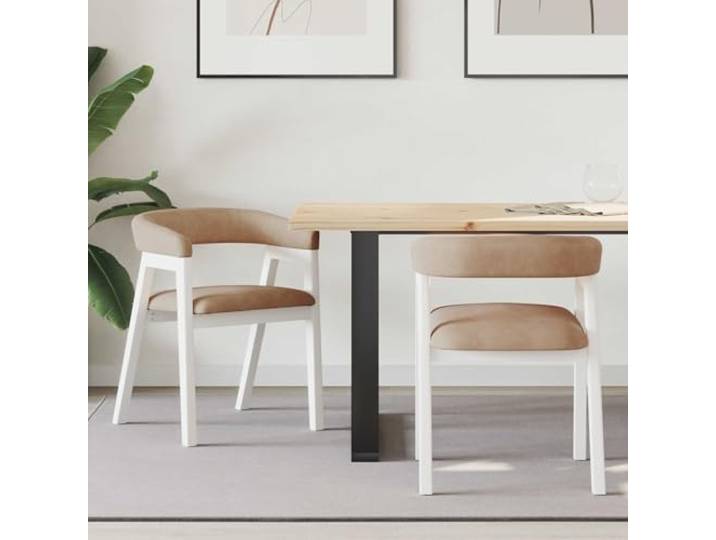 Molumvel Esszimmerstühle 2er Set aus massivem Kautschukholz, Moderne Küchenstühle mit Armlehnen, 54 x 57 x 73 cm, stabil und langlebig