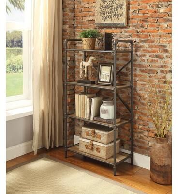 3-Tier Itzel Bookshelf with Metal Frame