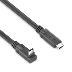 PureLink USB-C auf USB-C 90° Auf/Ab-Kabel - USB4 Gen 2x2, 5A, EPR 240W, 20G, DP Alt-Mode - PureInstall MicroX4 - schwarz - 1,00m