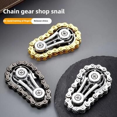 Uplifted Finds Sprockets Flywheel Fingertip Gyro Metal Chain Fidget Spinner For Stress Relief gold