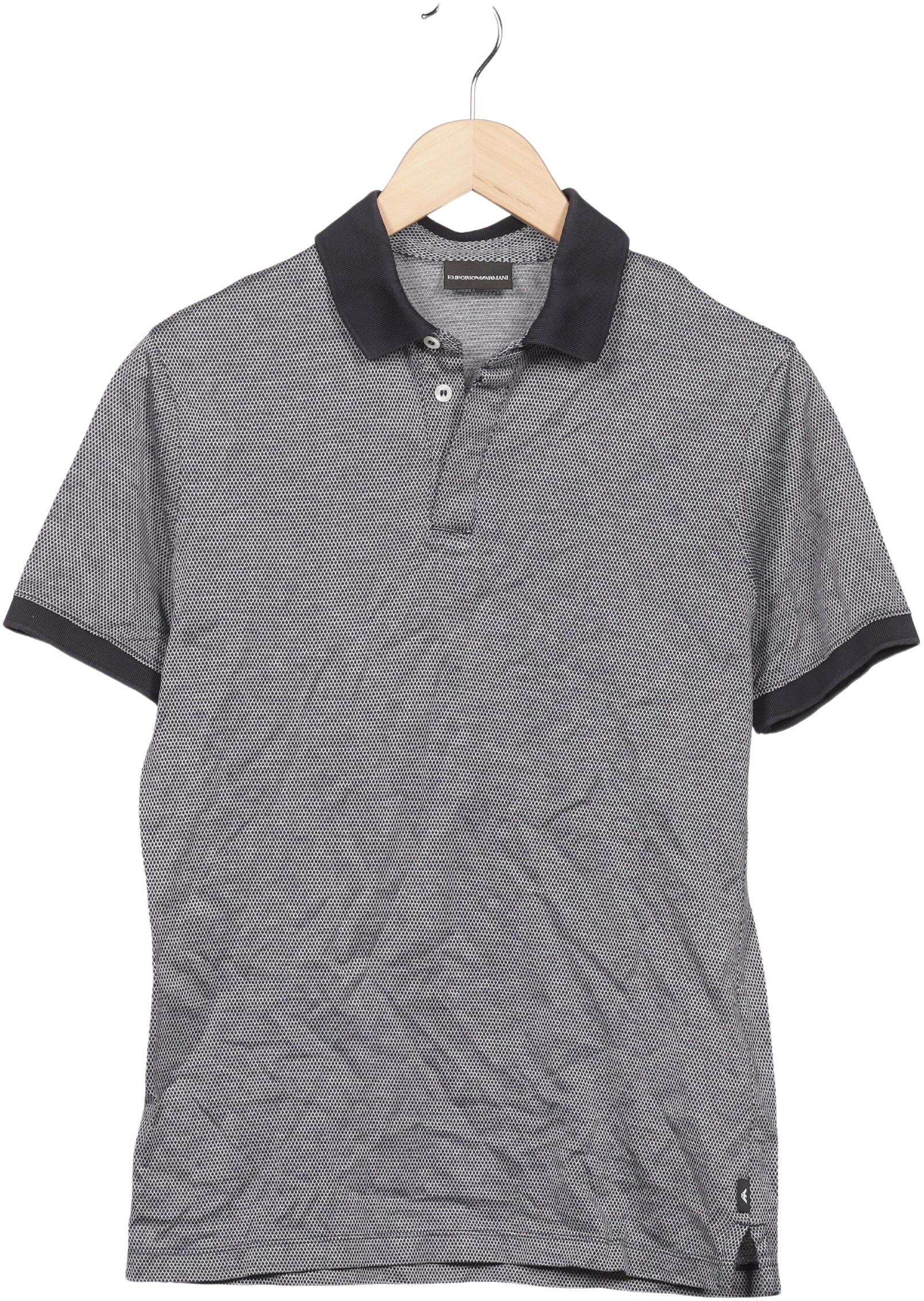 Giorgio Armani Emporio Armani Herren Poloshirt, Grau, Gr. M, Baumwolle - Second Hand