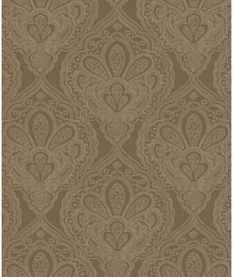 Galerie Wallcoverings Emporium 3D Embossed Mehndi Damask Non-woven Metallic Wallpaper Roll