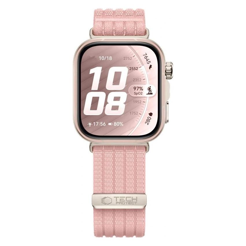 4Kom .pl TECH-PROTECT NYLON HUAWEI WATCH FIT 3 / 4 / 4 PRO / 5 / 5 PRO LIGHT PINK (Klettverschluss, Nylon, Polyamid) (5906302323630)