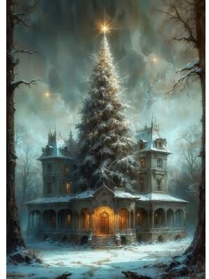 Uplifted Finds Classic Traditional Christmas Wall Art   Santa Claus & Tree Gift Poster Canvas Painting 18 50 X 70 Cm