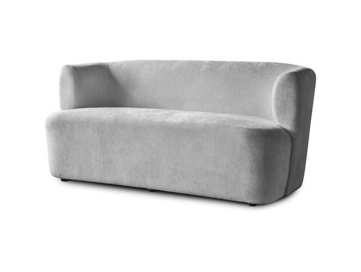 Beautysofa 2-Sitzer Sofa Nori hellgrau velour, Hellgrau, Kunststoff, 150x68x72 cm, Wohnzimmer, Sofas & Couches, Sofas, 2-Sitzer Sofas