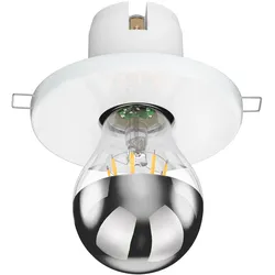 ledscom.de E27 Porzellan Decken-Einbauleuchte TELA, weiß, inkl. E27 LED Lampe, 646lm, Kopfspiegel, weiß