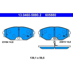 Bremsbelagsatz Scheibenbremse ATE 13.0460-5880.2