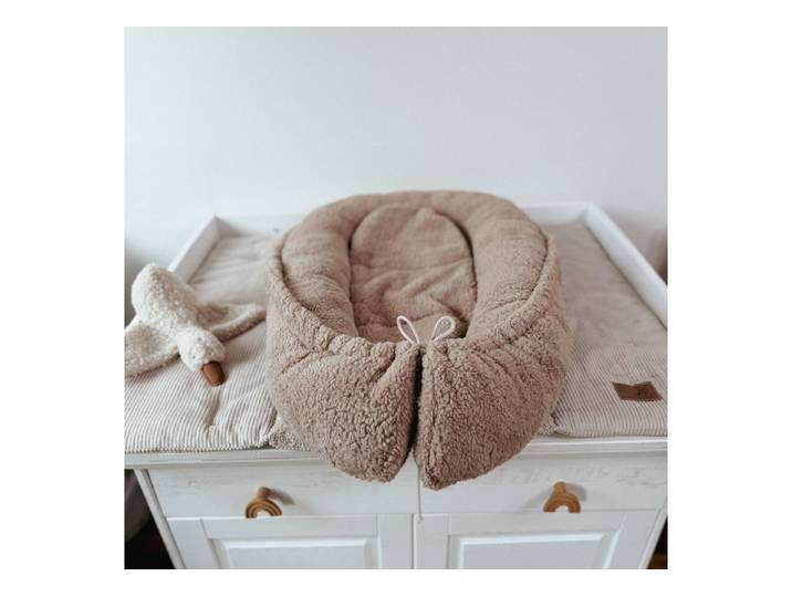 LittleANTunique Bettnestchen Babynestchen Teddy Dunkelbeige, (1-tlg)