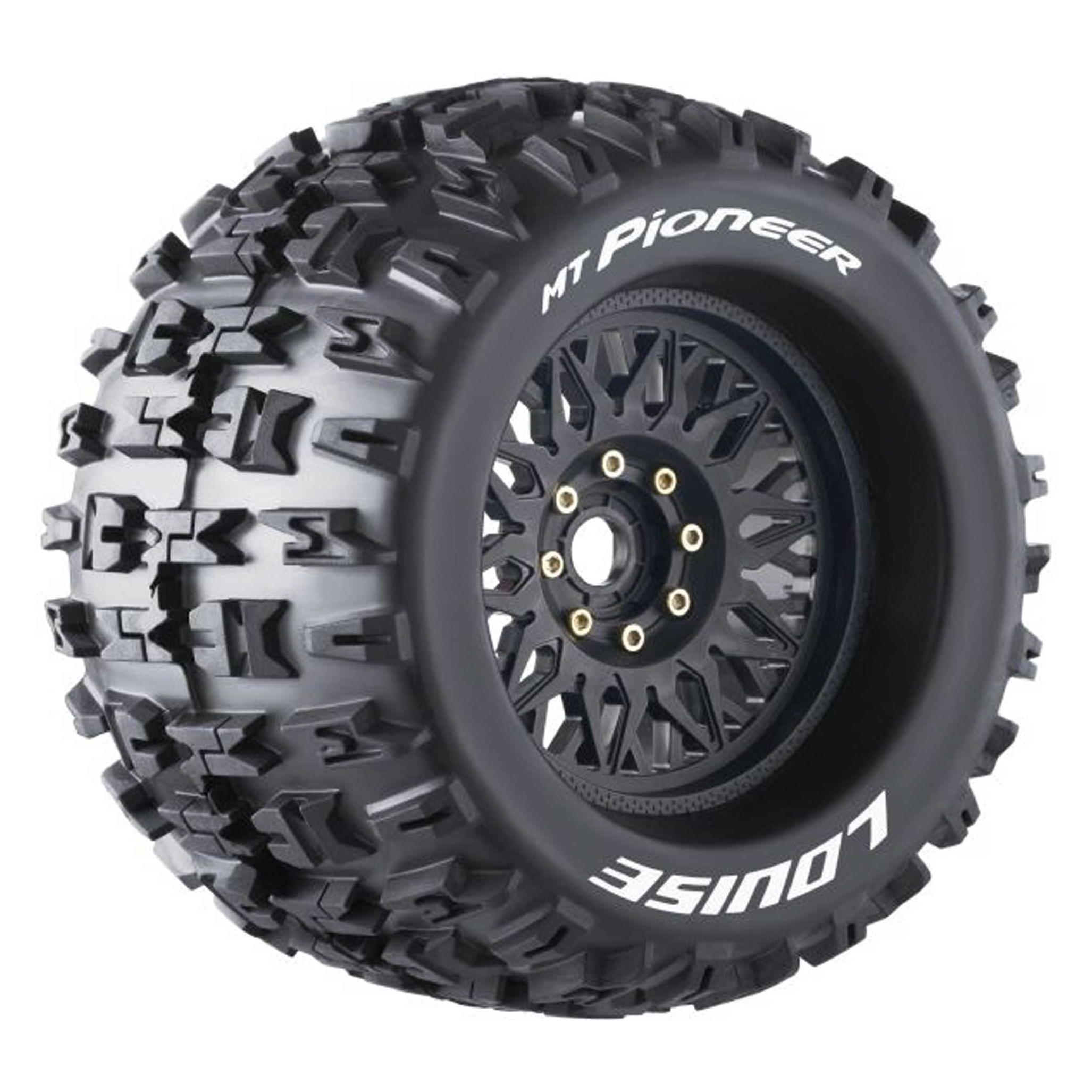 Louise MT-PIONEER 1/8 SPORT (2) Uni-Sechskant tauschbar Felge schwarz 0 & 1/2 OFFSET HEX 17MM (LOUT3218X)