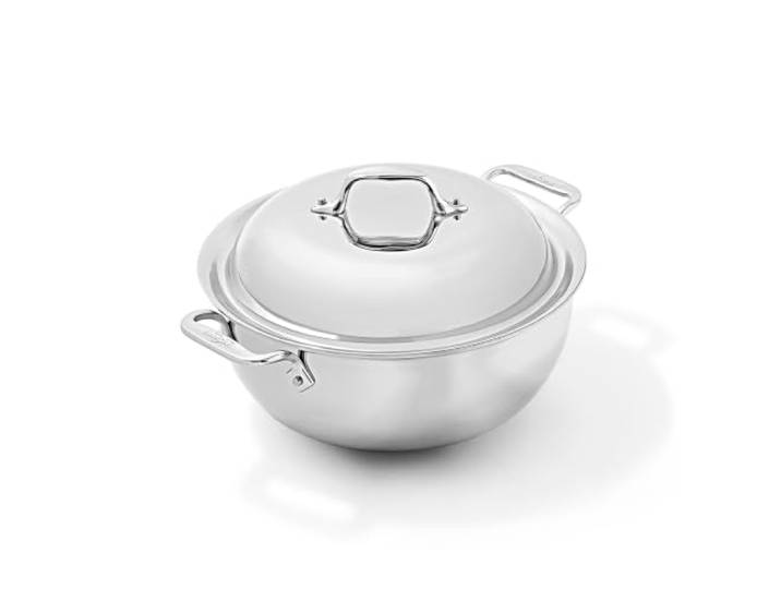 All-Clad Holländischer Topf Induktion 26,7 cm, für alle gänigen Herdarten geeignet, Schmortopf mit Deckel, dutch oven, gleichmäßige Wärmeverteilung, Edelstahl, 4500