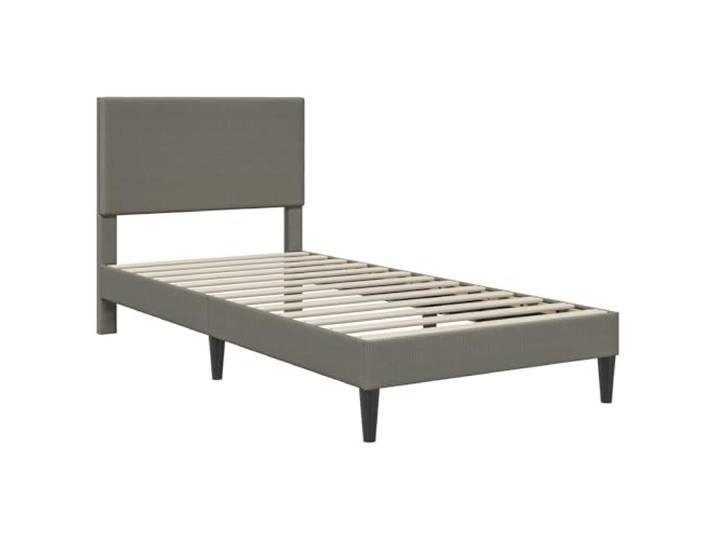 SKTQYQO Bettgestell hellgrau 90 x 200 cm Cords Feste Lattenroste, robustes Sperrholz, schmale Beine, minimalistisches Design