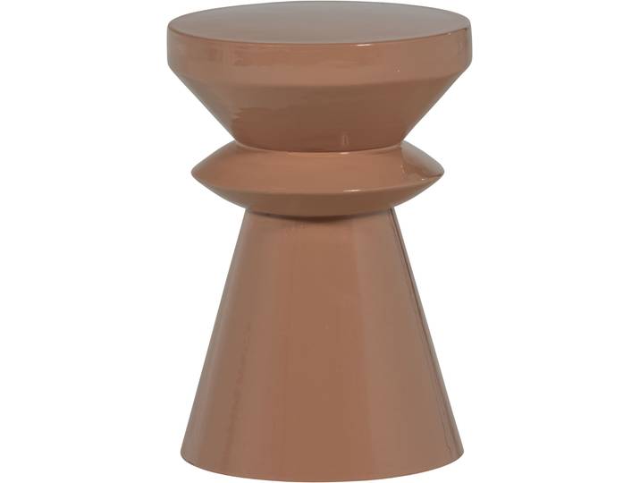Beistelltisch WOOOD Fedde mit Hochglanz-Metalloberfläche B 30 x T 30 x H 47 cm , braun (altrosa), B:30cm H:47cm T:30cm, Tische, Beistelltisch, Tragkraft 25 kg, spielerischer Formgebung, pflegeleichte Oberfläche