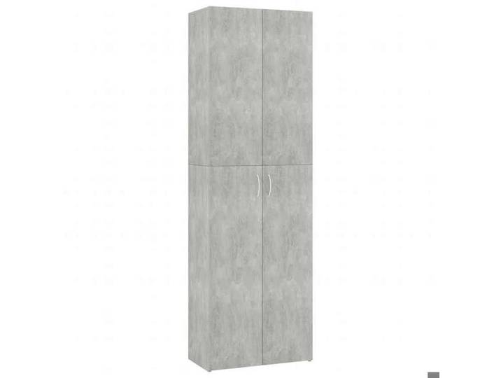 NEW 2025 - Armoire de bureau verticale pour dossiers lettre Gris béton 60x32x190 cm Bois d'ingénierie @@342