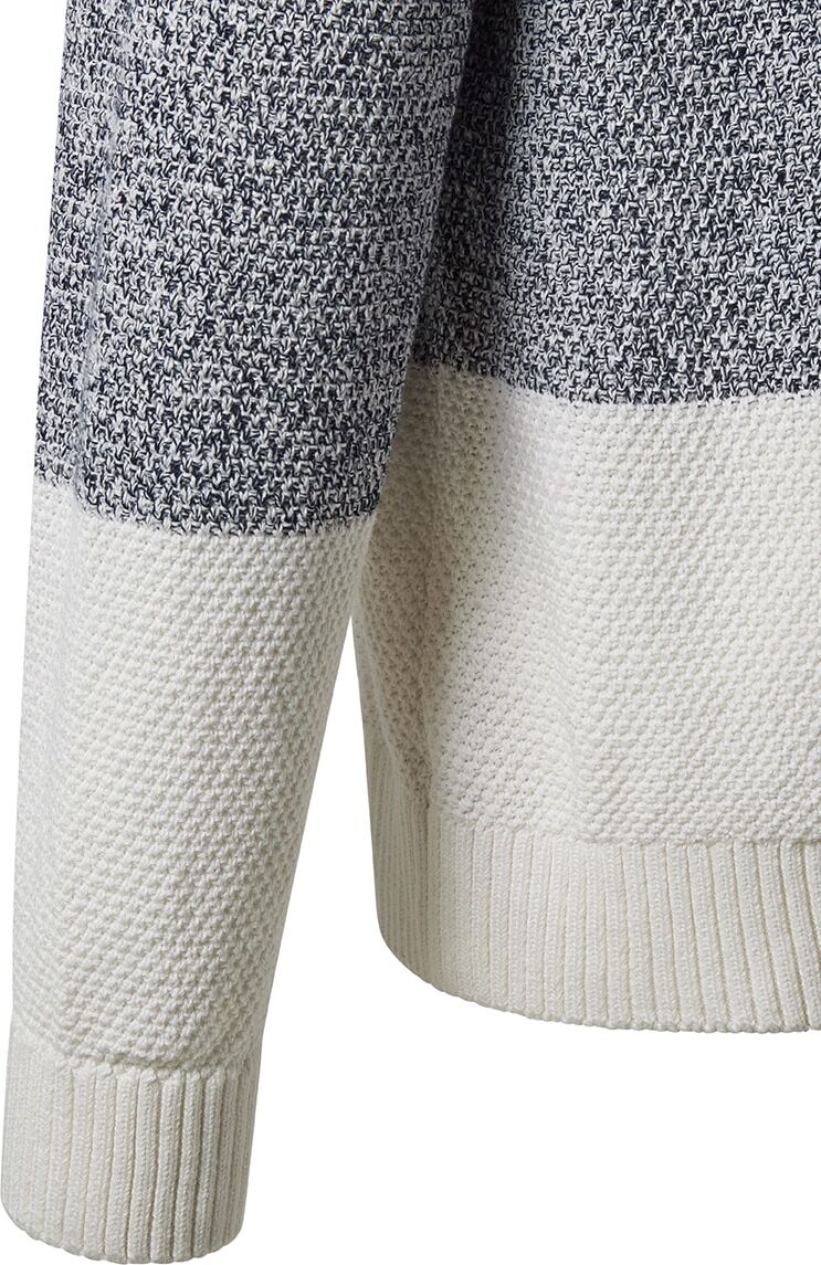Strickpullover "Knit 1/1 Cowl neck b", Herren, Gr. 3XL, blau (d'blau meliert), Strick, Obermaterial: 100% Baumwolle, PIONEER AUTHENTIC JEANS, meliert, normal hüftbedeckend, Rundhals, Flachstrickbündchen, Pullover Strickpullover, mit Stehkragen und Colorbl