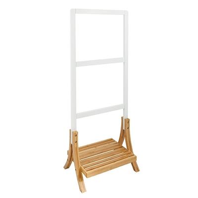 MSV Handtuchständer MDF Weiß Bambus